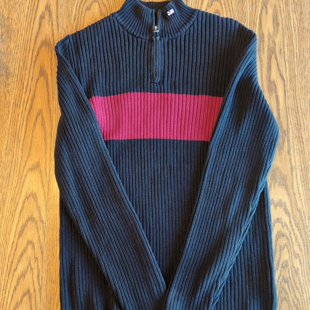 Polo Ralph Lauren Men’s 1/4 Zip Pullover Sweater Black Size Large ribbed